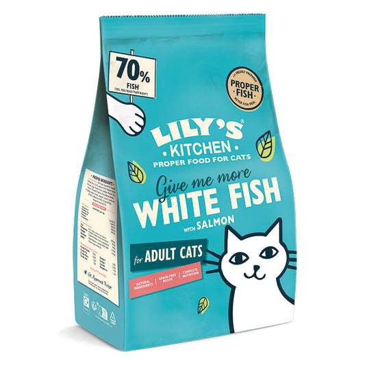 Hrană uscată pisici Lily's Kitchen - Pește alb și Somon - 800 g