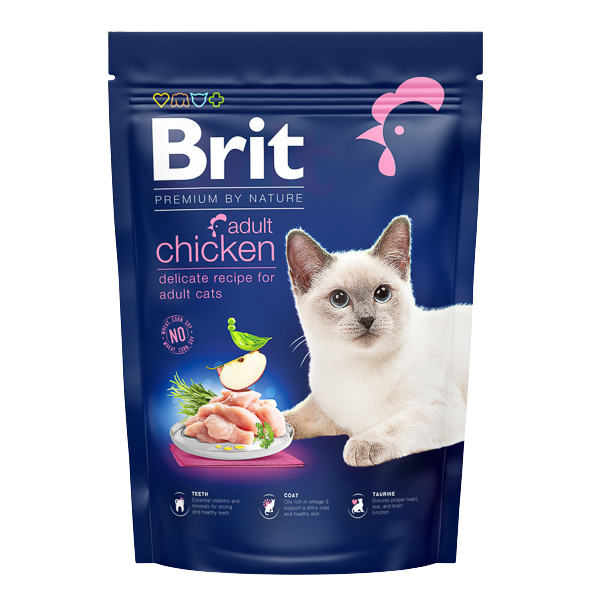 Hrană uscată pisici Brit Premium - Adult - Pui - 300 g