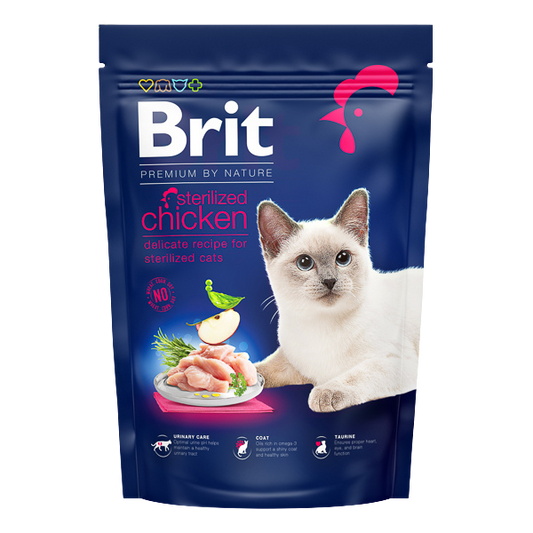 Hrană uscată pisici Brit Premium - Sterilized - Pui - 800 g.