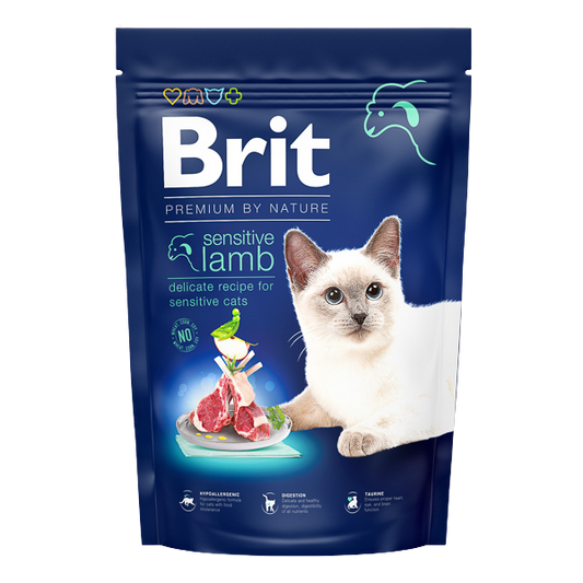 Hrană uscată pisici Brit Premium - Sensitive - Miel - 1.5 kg