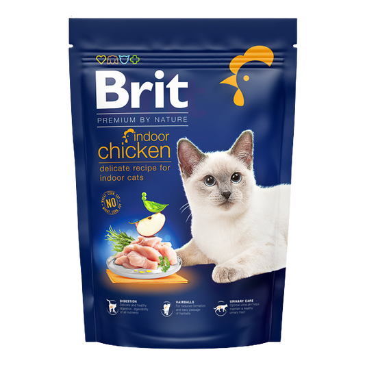 Hrană uscată pisici Brit Premium - Indoor - Pui - 800 g.