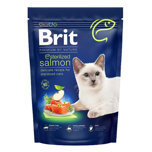 Hrană uscată pisici Brit Premium - Pisică sterilizată - Somon - 800 g