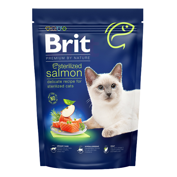 Hrană uscată pisici Brit Premium - Sterilized - Somon - 1.5 kg