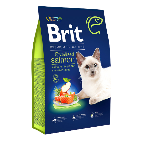 Hrană uscată pisici Brit Premium - Sterilized - Somon - 8 kg