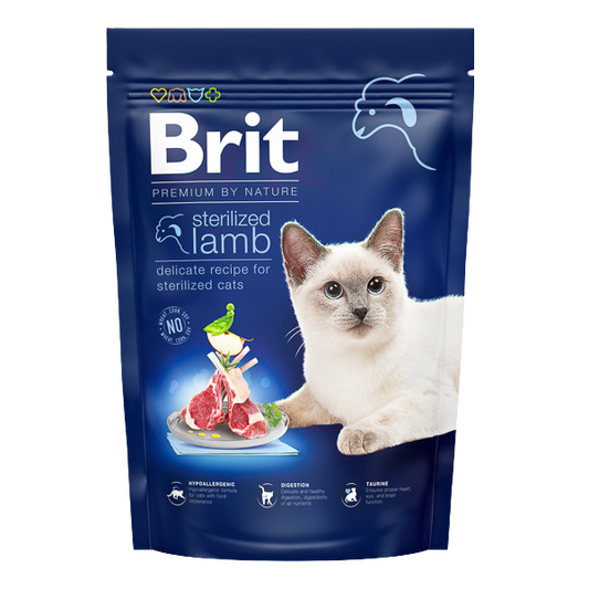 Hrană uscată pisici Brit Premium - Pisică sterilizată - Miel - 800 g