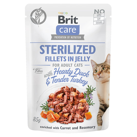 Hrană umedă pisică Brit Care - Pisică sterilizată - Rață și Curcan - 85 g