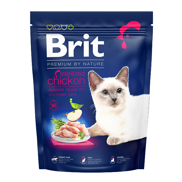 Hrană uscată pisici Brit Premium - Pisică sterilizată - Pui - 300 g