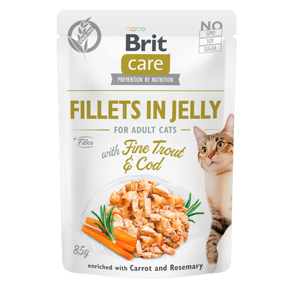 Hrană umedă pisici Brit Care - Adult - Păstrăv și Cod - 85 g
