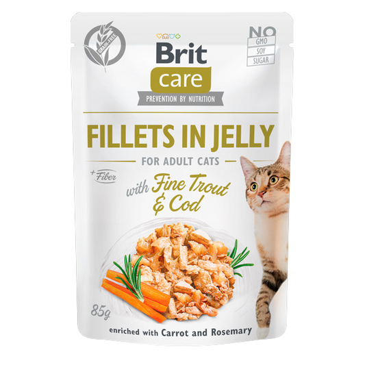 Hrană umedă pisici Brit Care - Adult - Păstrăv și Cod - 85 g