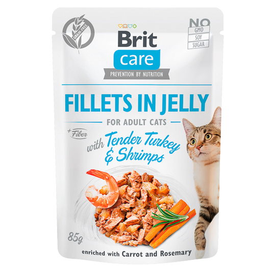 Hrană umedă pisici Brit Care - Adult - Curcan și Creveți - 85 g