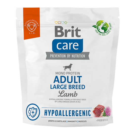 Hrană uscată câini Brit Care - Adult - Talie mare - Hypoallergenic - Miel - 1 kg
