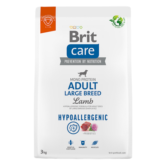 Hrană uscată câini Brit Care - Adult - Talie mare - Hypoallergenic - Miel - 3 kg