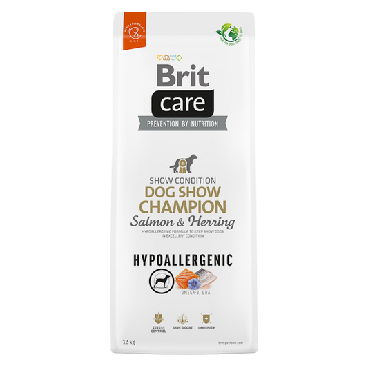 Hrană uscată câini Brit Care - Hypoallergenic Dog Champion - Somon și Hering - 12 kg