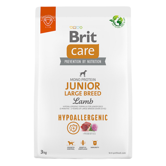 Hrană uscată câini Brit Care - Junior - Talie mare - Hypoallergenic - Miel - 3 kg