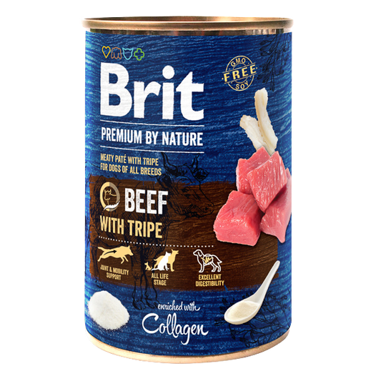 Hrană umedă câini Brit Premium - Toate rasele - Vită și Organe - 400 g