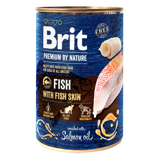 Hrană umedă câini Brit Premium - Toate rasele - Pește - 400 g