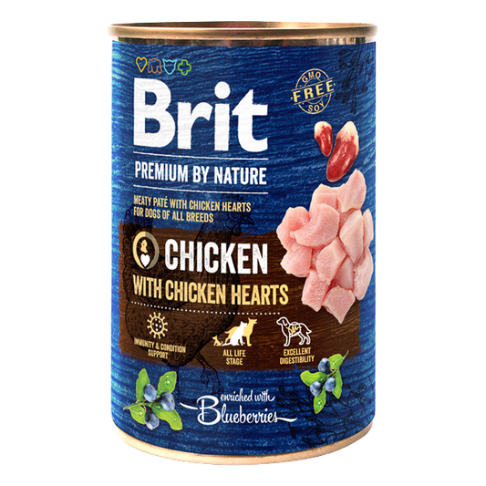 Hrană umedă câini Brit Premium - Toate rasele - Pui și Organe - 400 g