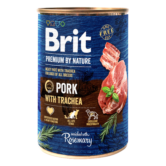 Hrană umedă câini Brit Premium - Toate rasele - Porc și Organe - 400 g