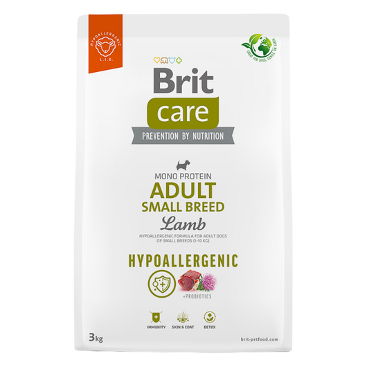 Hrană uscată câini Brit Care - Adult - Talie mică - Hypoallergenic - Miel - 3 kg