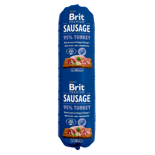 Hrană umedă câini Brit Premium - Salam - Curcan - 800 g