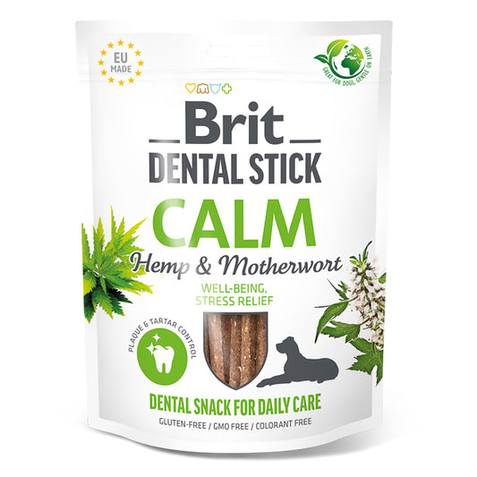 Recompense câini Brit Care - Dental Stick - Calm - Cânepă și Talpa gâștei - 7 buc.