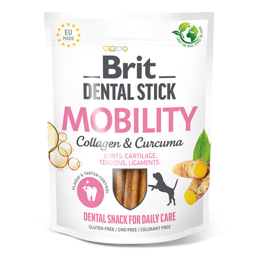 Recompense câini Brit Care - Adult - Mobility Dental Stick - Colagen și Curcuma - 7 buc.
