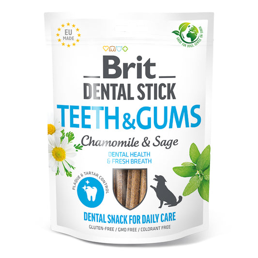 Recompense câini Brit Care - Adult - Dental Stick - Mușețel și Salvie - 7 buc.