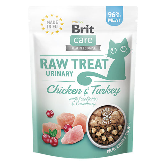 Recompense pisici Brit Care Raw Treat - Urinary - Pui și Probiotice - 40 g.