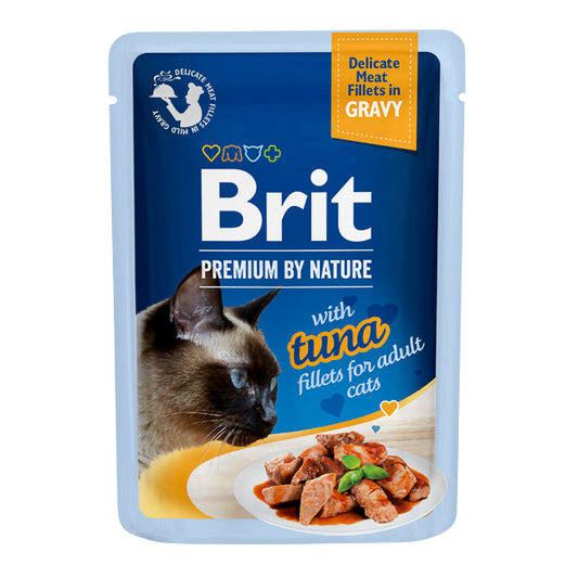 Hrană umedă pisică Brit Premium - Felii de carne - Adult - Ton - 85 g