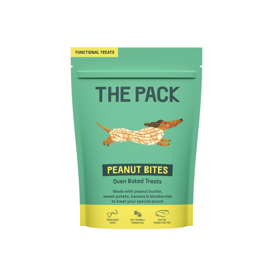 Recompense câini The Pack - Peanut Bites - Unt arahide și Cartof dulce - 100 g