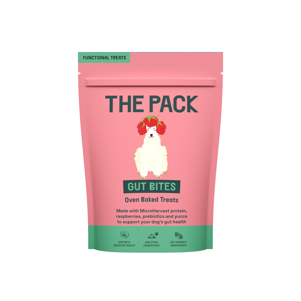 Recompense câini The Pack - Gut Bites - Zmeură și Prebiotice - 100 g