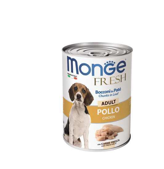 Hrană umedă câini Super-premium Monge - Adult - Pui - 400 g