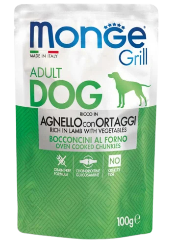 Hrană umedă câini Super-premium Monge - Adult - Miel - 100 g