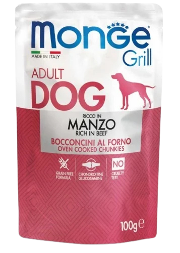 Hrană umedă câini Super-premium Monge - Adult - Vită - 100 g