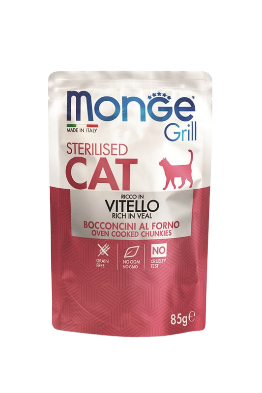 Hrană umedă pisică Super-premium Monge - Pisică sterilizată - Vițel - 85 g